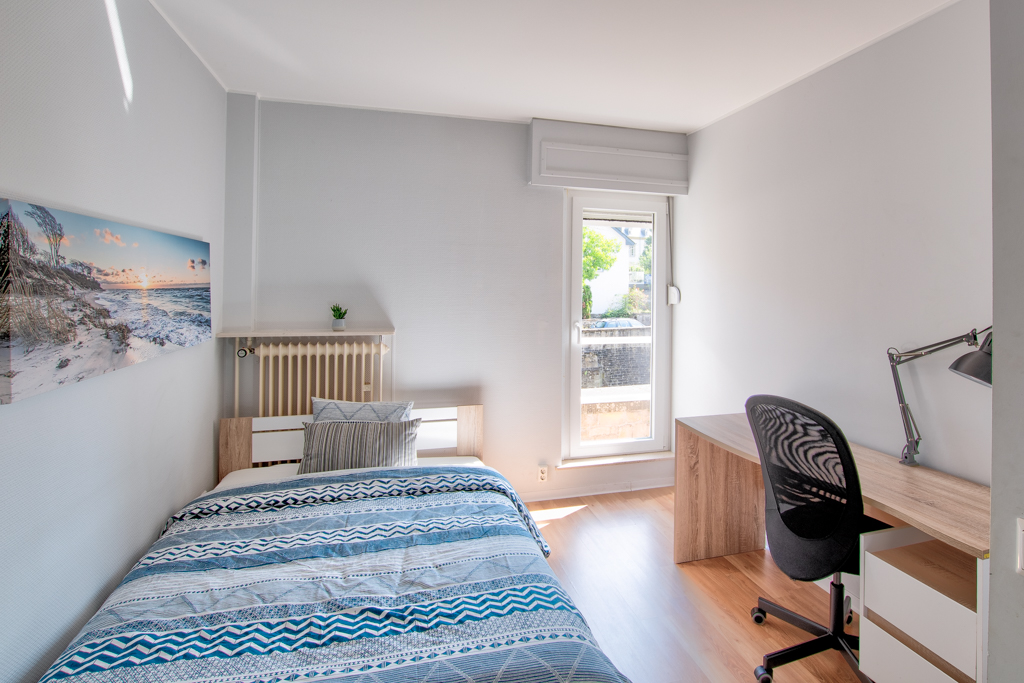 Large furnished double bedroom with office (C) – new flatshare | Pfaffenthal, 11, rue Mohrfels-1